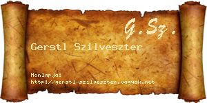 Gerstl Szilveszter névjegykártya